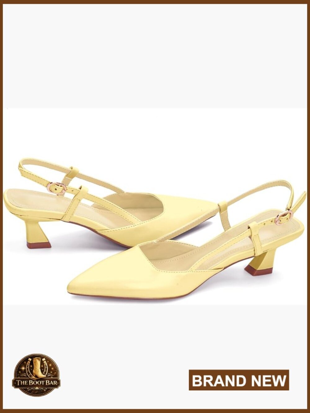 Slingback Pumps with 2 Inch Kitten Heel – Pointed Toe Buckle